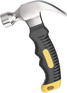 8 Oz Claw Hammer, Camping Hammer,Small Hammer for Women,Nail Hammer,Kids Hammer，Safety Hammer,with Comfortable Soft Handle,Anti-Slip & Magnetic Head for DIY, Craft, Industry