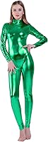 Vista 14 de Kepblom Mono brillante metálico con cuello alto, de manga larga, sin pies, de Zentai Suit Catsuit para bailar