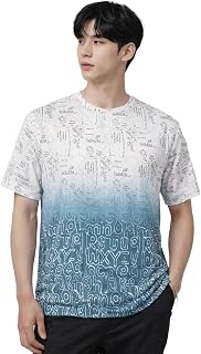 London Hills Men’s Cotton Printed Ombre Gradient T-Shirt | Loose Fit Casual Wear | Short Sleeve Crew Neck | Soft Breathabl... Price In India