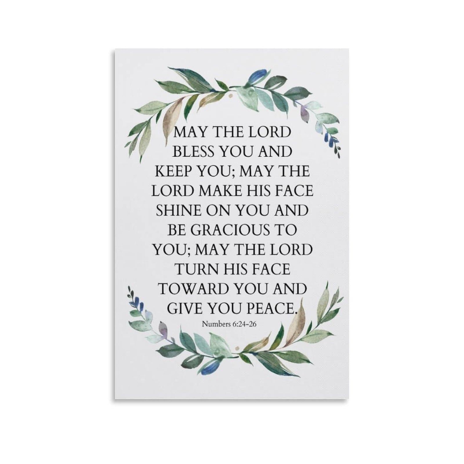 RNUMLIGH Timeless Scripture Art Numbers 6:24-26 The Blessing Prayer Canvas Print for Christian Home and Gift Giving