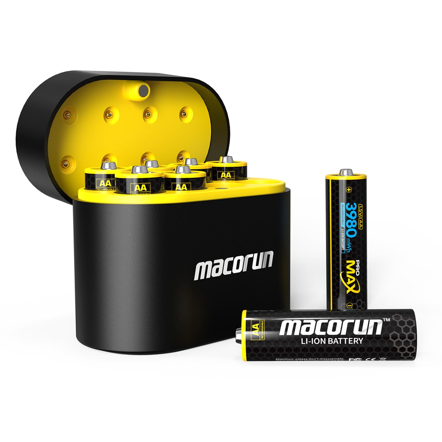 MACORUN Rechargeable AA Batteries with Charger 8-Pack