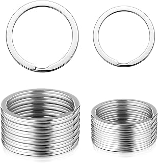 Soleebee Metal Key Rings, Split Keyrings for Home Office Keys Attachment,Flat Key Rings for Keychain, Car Keys, DIY Accessories, Dog Tag Ring (12 Pack)