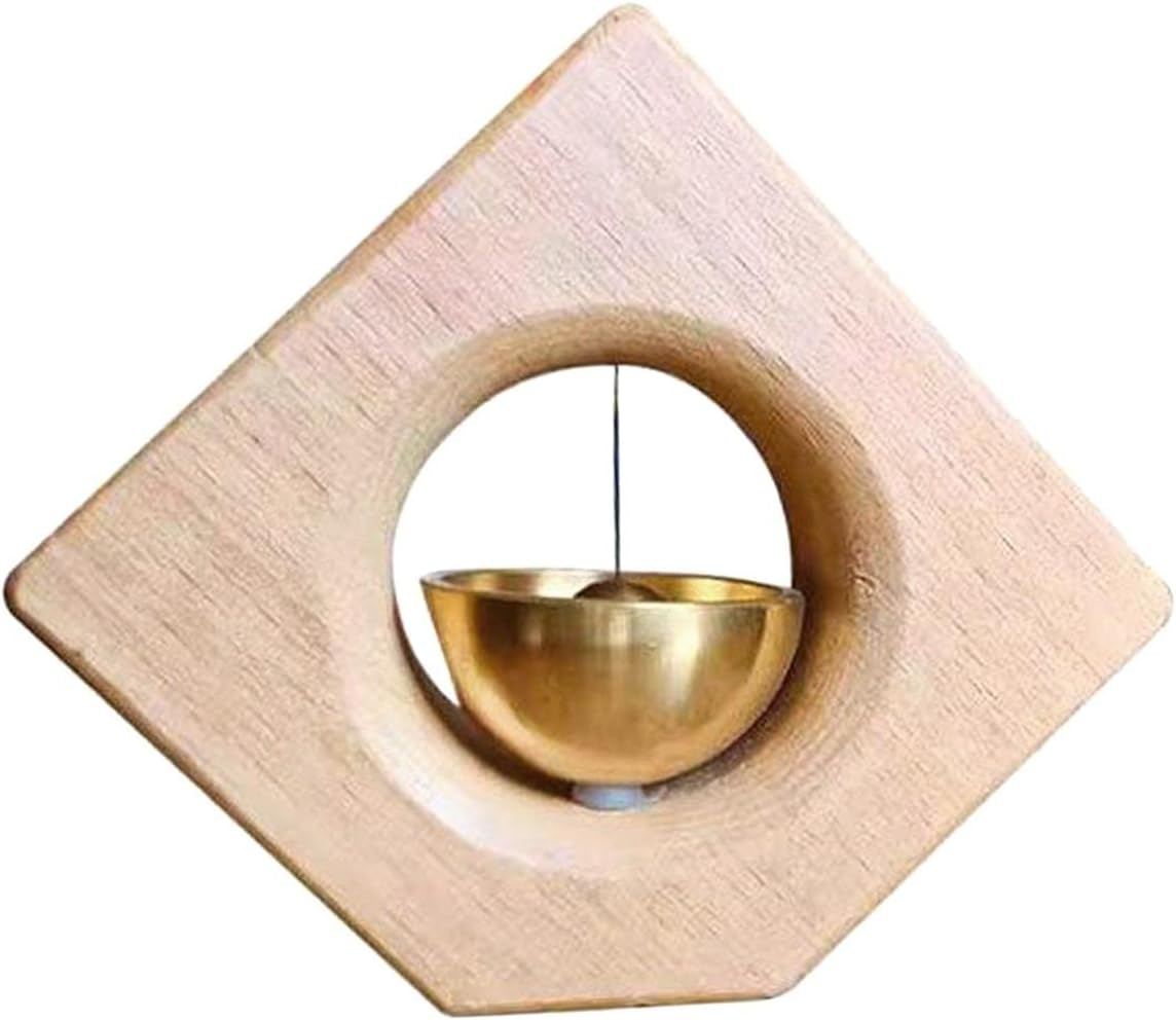 Wooden Door Bells Wind Chime Decor Ornaments Unique for Windows Door Opening Light Brown