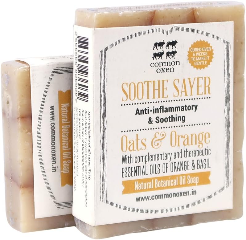 Common Oxen – OATS & ORANGE, Natural Botanical Oil Soap for Face & Body ANTI-INFLAMMATORY & SOOTHING Best for Sun-Exposed Skin and Normal Skin - 150g – SOOTHE SAYER