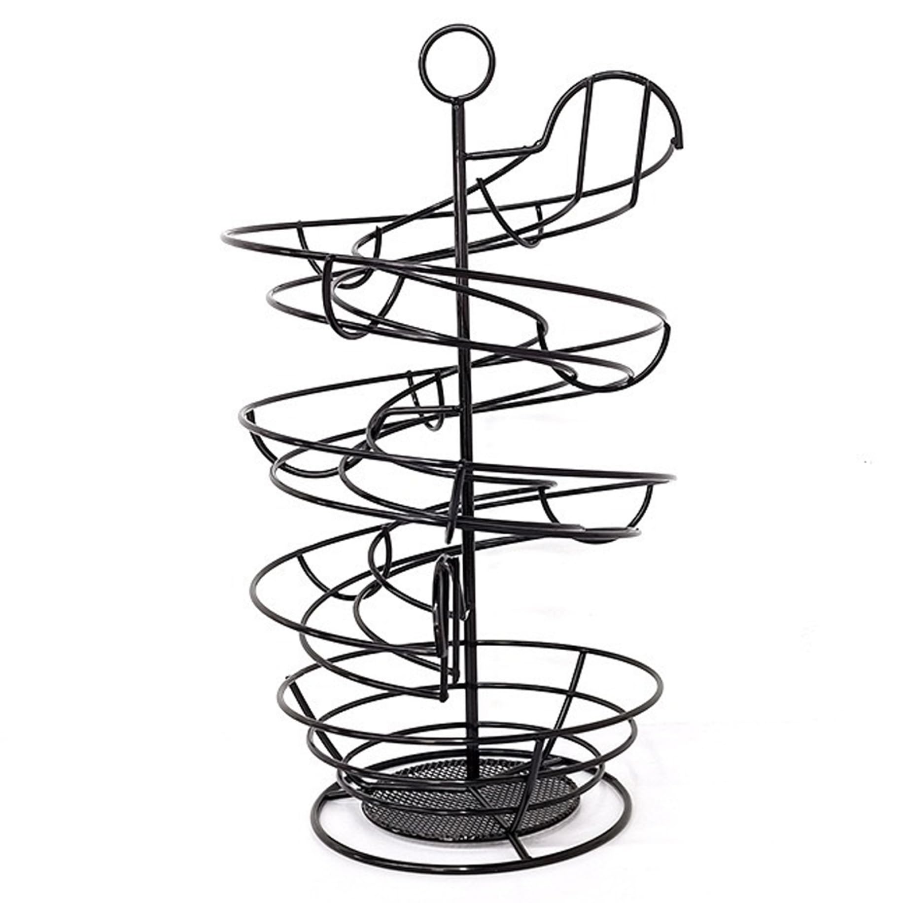 Soporte para huevos en espiral de metal con dispensador compacto para cocina