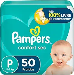 Fralda Pampers Confort Sec P - 50 fraldas