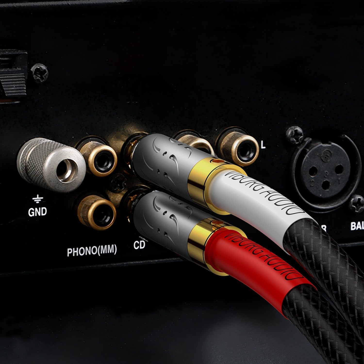 Viborg Coppia 09G-801 RCA Cavo di interconnessione 4 Core Multiplex Rame Multiplex 5N Cavo di segnale RCA OFC (3,3FT/1M)