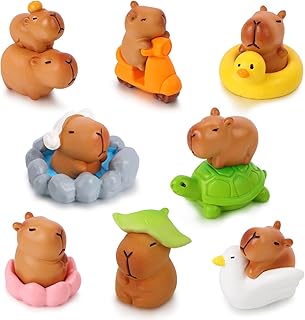 Mini Capybara Figurines 13 Pieces Tiny Capybara for Car Dashboard Dollhouse Miniatures Mini Resin Animals for Fairy Garden...