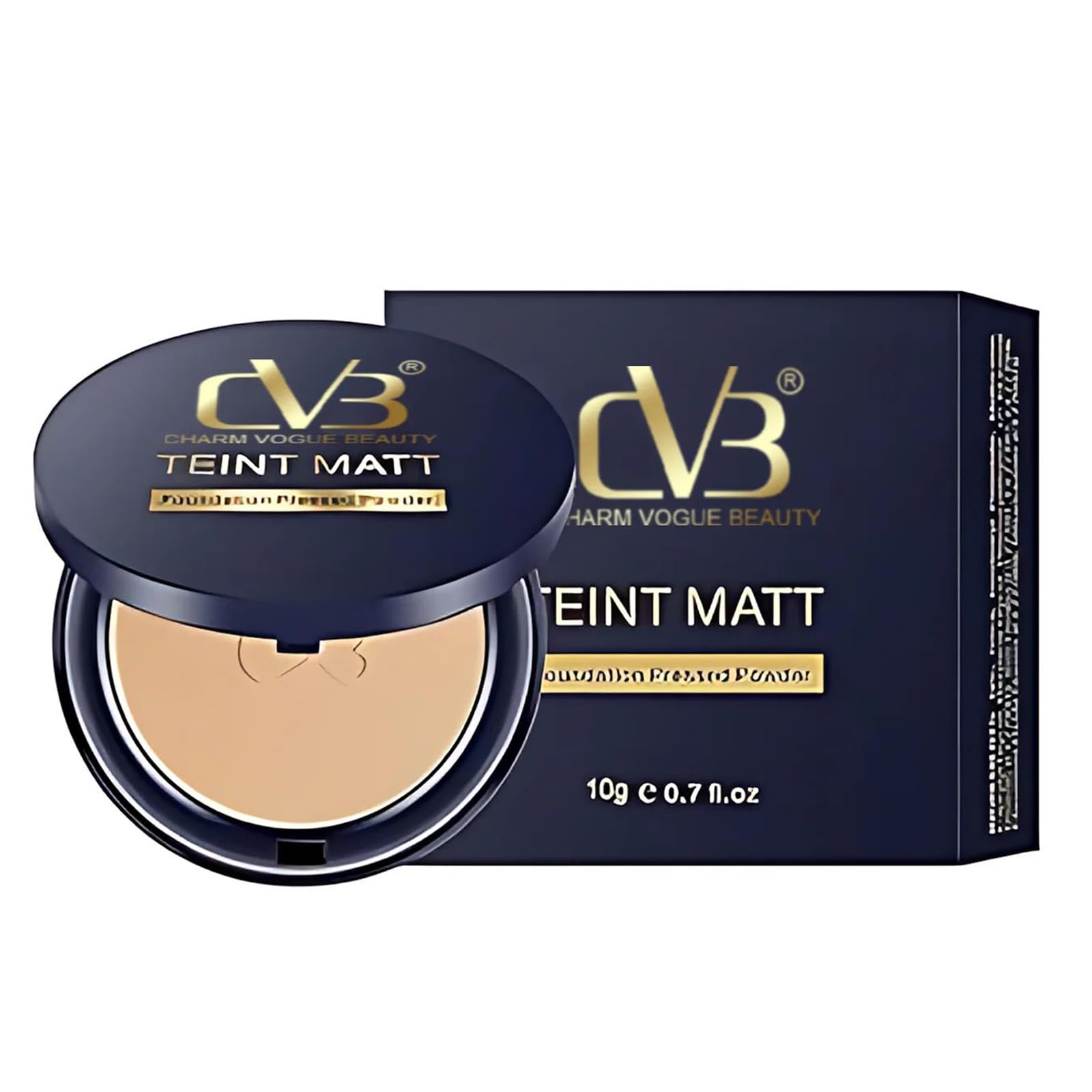 CVB C02 2-in-1 Teint Matt Foundation Pressed Compact Powder | Full Coverage & Long-Lasting Matte Finish | Lightweight Makeup Base (Natural Nude, M)-image-32