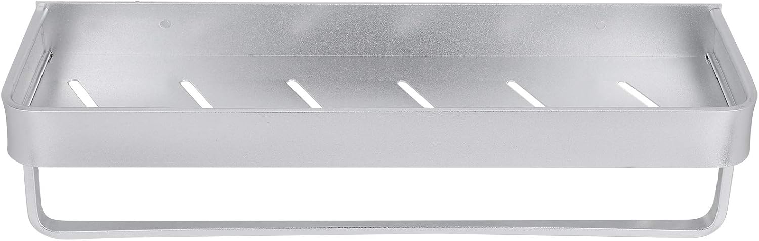 Dpofirs Wall Mounted Storage Rack with Rail, Shower Shelf for Bathroom