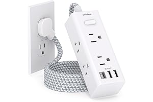 3 Sided Swiveling Power Outlet Expander: 6 Outlets and 3 USB Ports