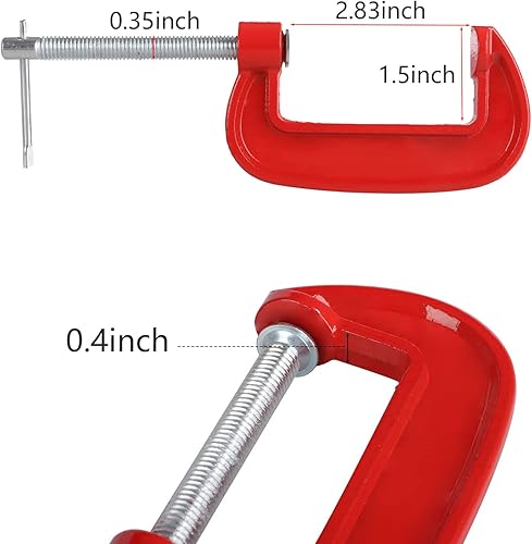 Miniatura 2 de Juego de 10 abrazaderas en C de 3 pulgadas, resistencia industrial, abrazadera en C resistente, agarre rápido, abrazaderas C de hierro de calidad