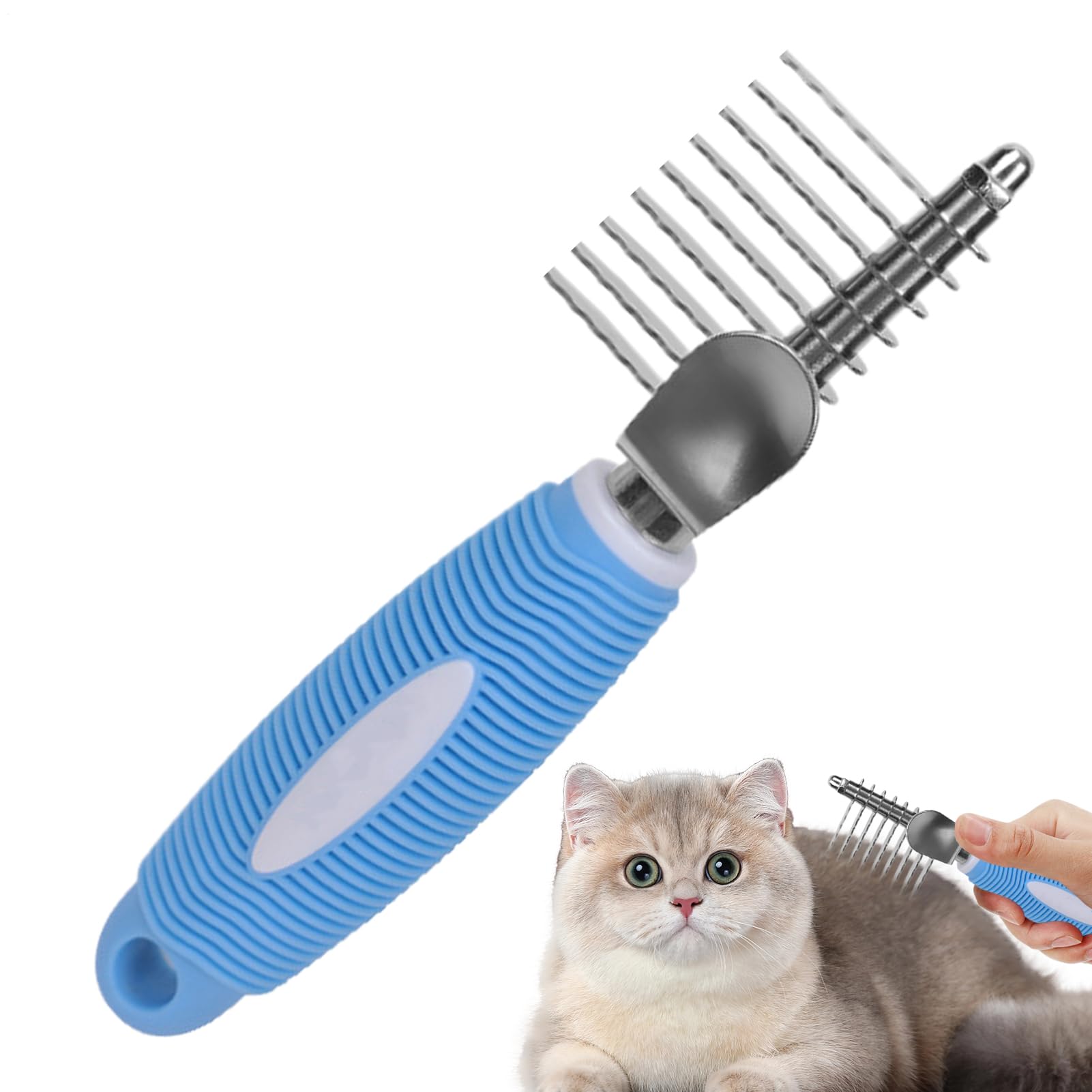 Cepillo para Perros para Mudar Pelo Removedor De Pelo Ergonómico De Metal | Herramienta Quitanudos Gatos Peine Cepillo Para Cachorro Gatito Pelo Corto Hogar Interior Viaje Apartamento Exterior