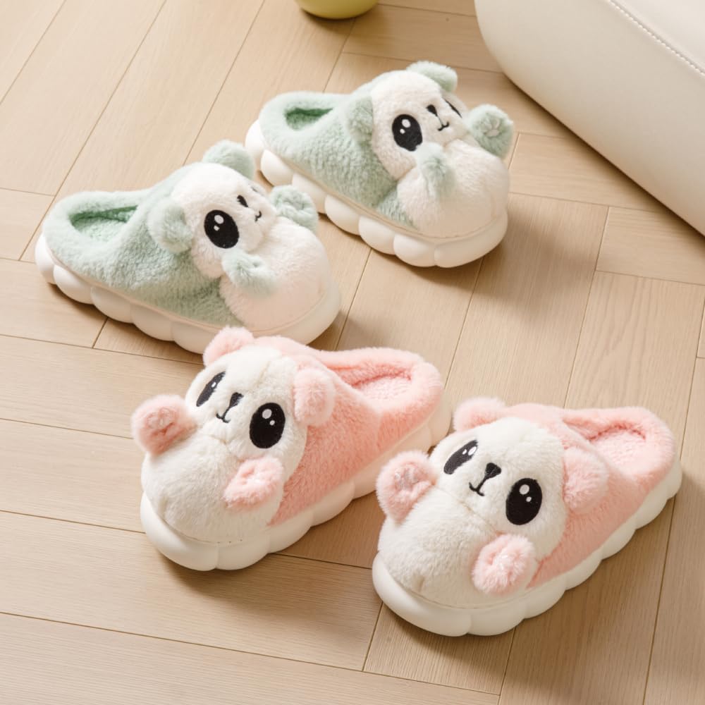HANDKEI Cute Women's Panda Slippers - Non-Slip Thick-Soled Fuzzy Indoor Animal Slippers | Warm & Cozy Indoor Slippers, Perfect for, Easter & Christmas - Image 5
