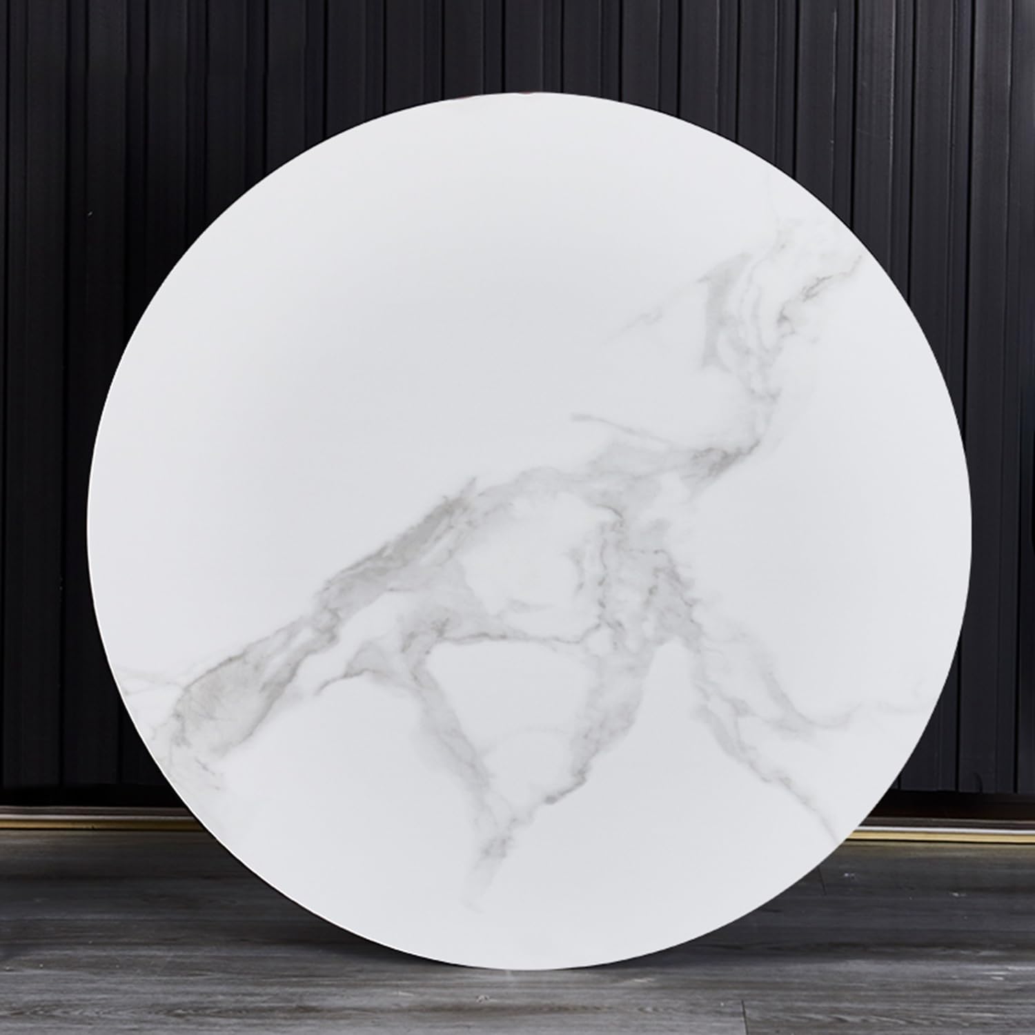 Plateau Tournant Lazy Susan, Plateau Tournant en Ardoise, Texture Marbre, Facile à Nettoyer, Pas Facile à Vider, pour Les Cuisines D'hôtel et de Maison(White-Gray,100cm/40)