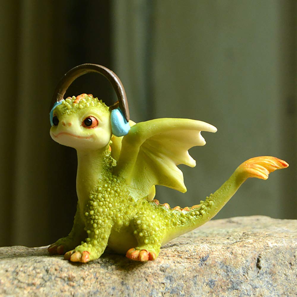 qazwsx Mythical Green Baby Dragon Statue COLLECTIBLE,Mini Dragon