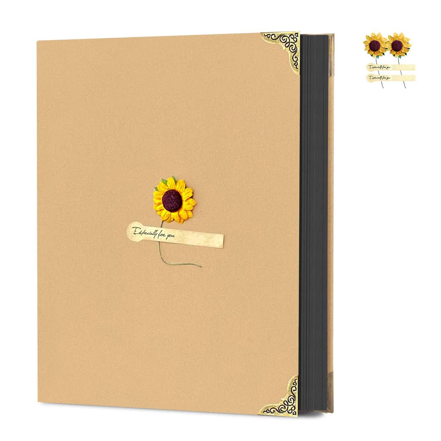 MAKINGTEC DIY Photo Album Scrapbook 60 Pages, 3 Ring Binder 8.5 x 11 Inch Black Page Scrap Book with Scrapbooking Supplies for Kids, Girls, Teens Journal, Graduation Gift