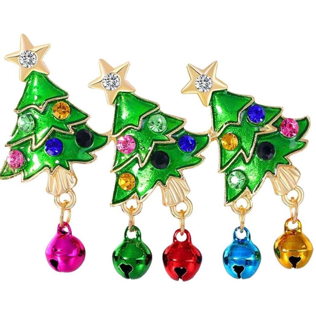 Bopely Light Christmas Brooches Large Christmas Tree Brooch Pins,Christmas Elements Gift Jewelry Pin For Xmas Decorations