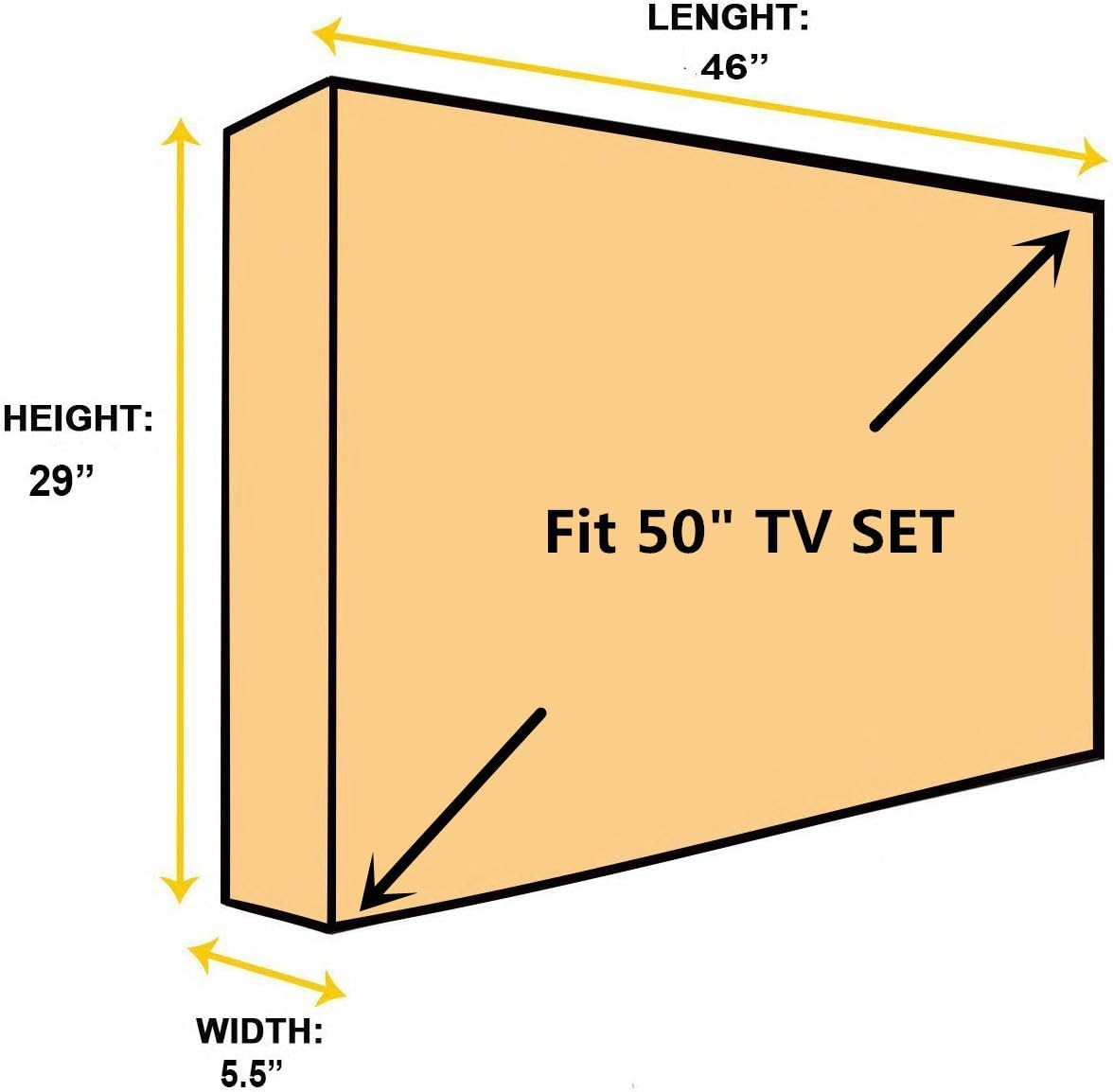 Outdoor 50" TV Set Cover,Scratch Resistant Liner Protect LED Screen Best-Compatible with Standard Mounts and Stands (American Flag)