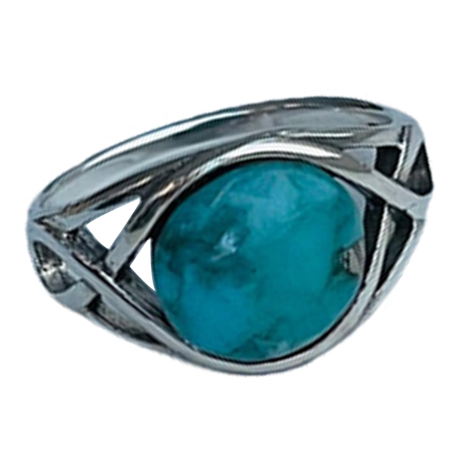 Anillo redondo de piedra preciosa turquesa natural, anillo infinito interior de plata de ley sólida, anillo bohemio, anillo del día de la madre, regalos para mamá
