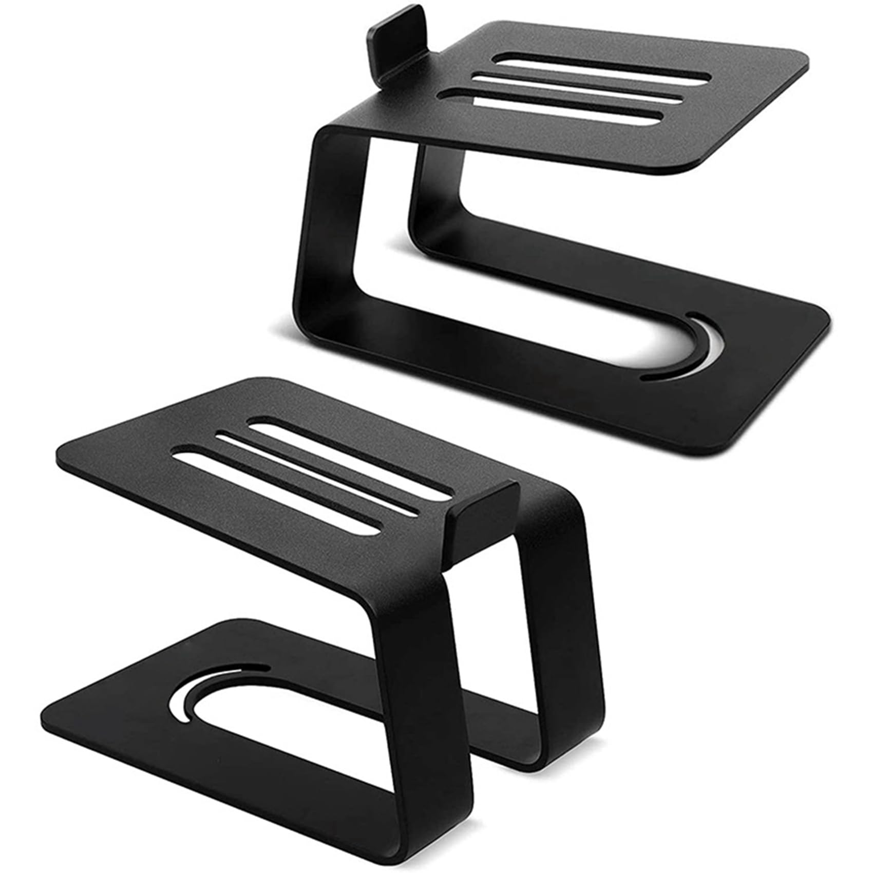 Lot de 2 supports de haut-parleurs de moniteur de hauteur 5,3 cm - Angle de vision confortable - Support de haut-parleur solide - Élévation en métal