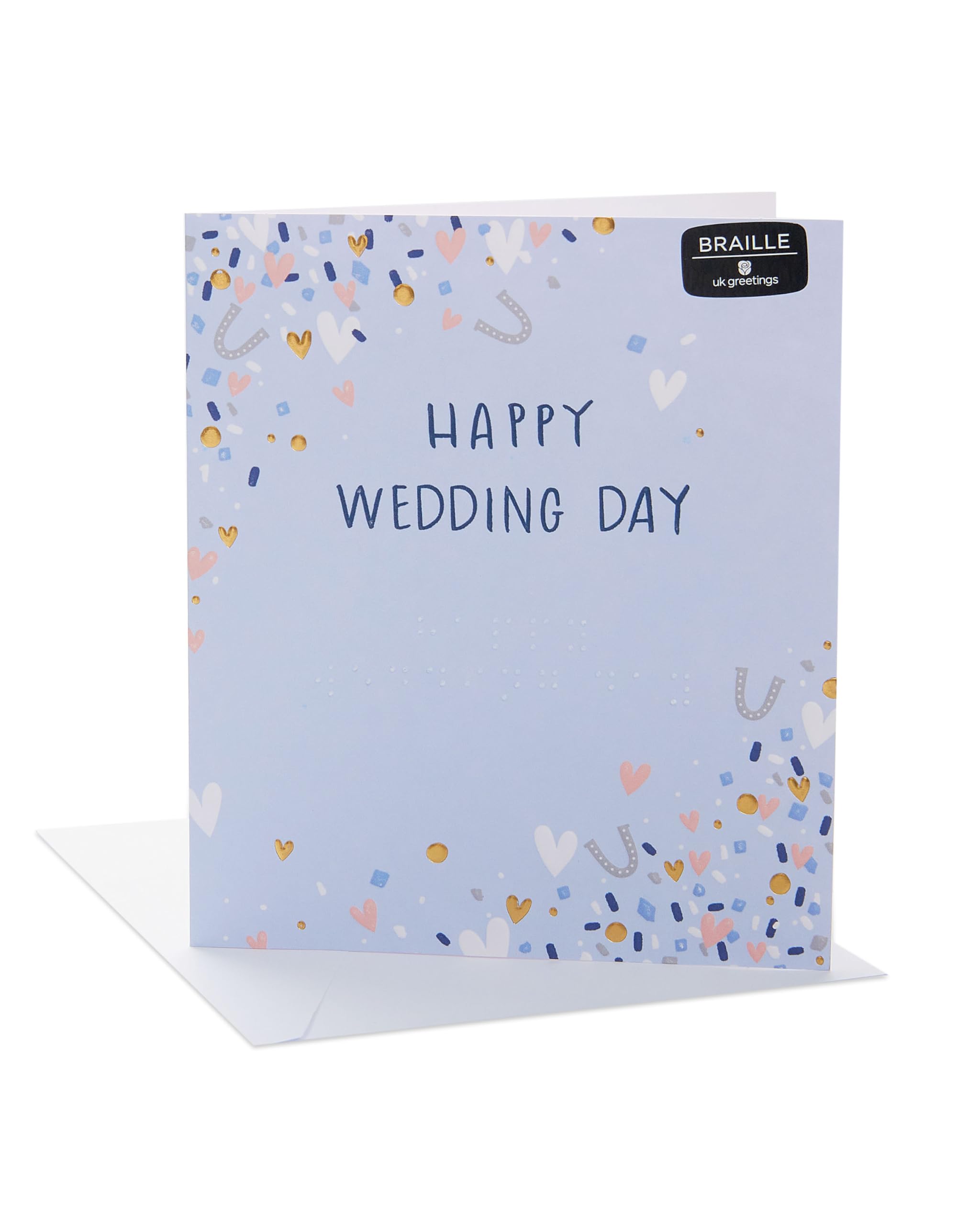 Braille Wedding Card Happy Wedding Day Greeting Card with Braille Lettering 754516
