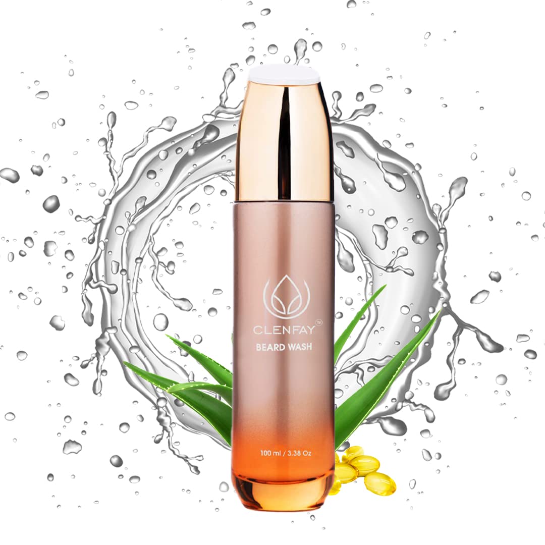 CLENFAY Beard Wash For Men | Clean And Shiny Beard | Purifying & Hydrating Beard and Skin Cleaner with Vitamin E and Aloe-vera (100ml)