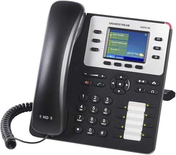 Grandstream GXP2130 IP Phone | 3 Lines, 3 SIP Accounts | 2.8-Inch Color Display | Dual-Port Gigabit Ethernet with Integrated PoE