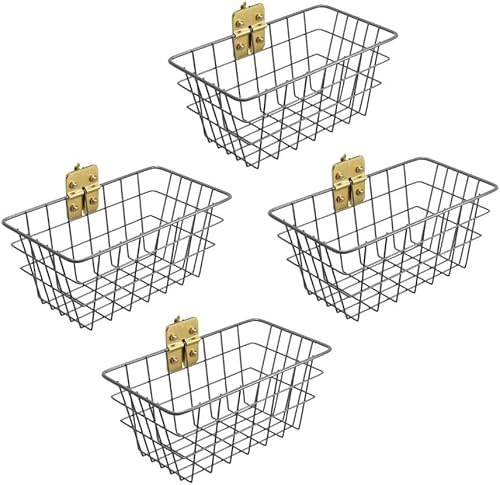 DC Cargo Mall Paquete de 2 cestas de alambre de montaje en pared atornilladas, con opción de atornillado, cubo de almacenamiento portátil súper