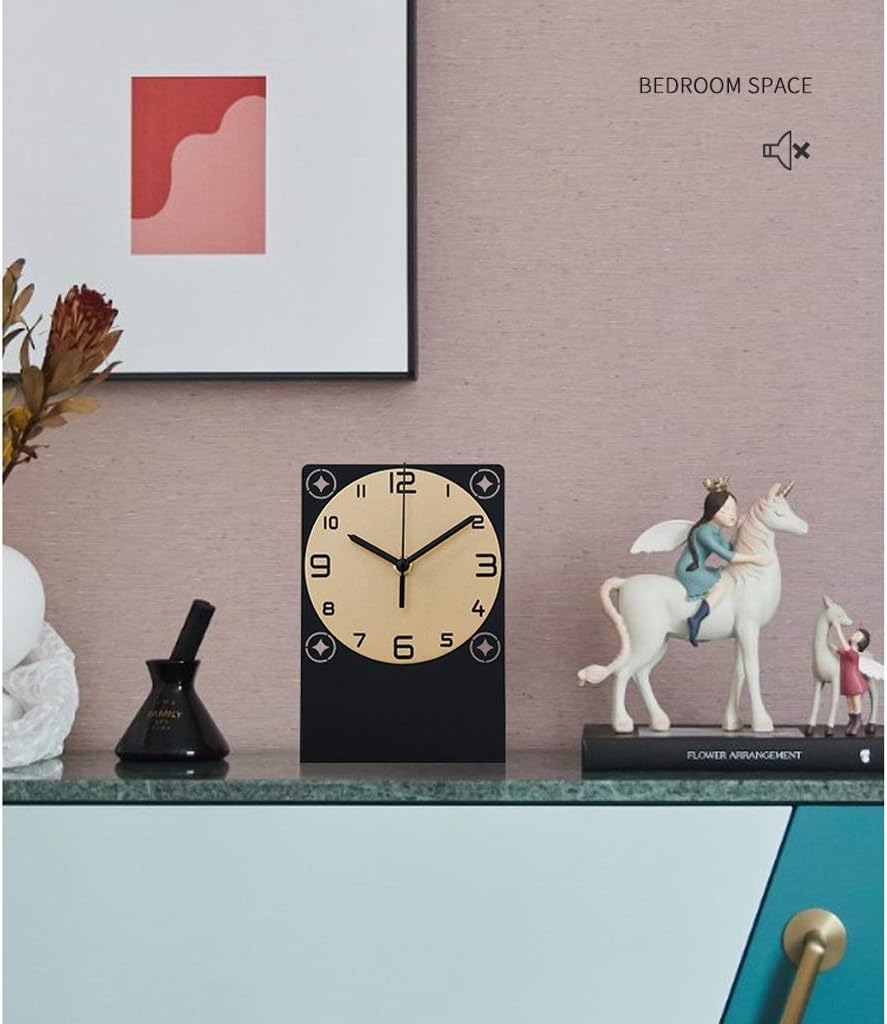Square Geometry Table Clock Clock Ornaments Personality Creative Home Table Clock Bedroom Living Room Desktop Decoration Mute Table Clock Table Clock