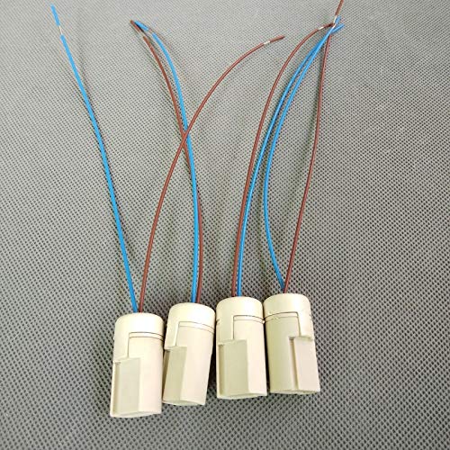 Kamas 10pieces/lot G9 lampholder Lamp Base with back cover 250V 2A Ceramic Socket G9 Type Halogen Lamp Holder with 18cm teflon wire - (Color: with 30cm wire, Base Type: G9)