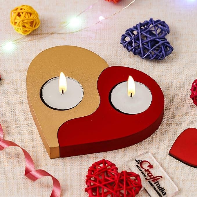 Photophore cœur en bois pour votre décoration de Saint-Valentin