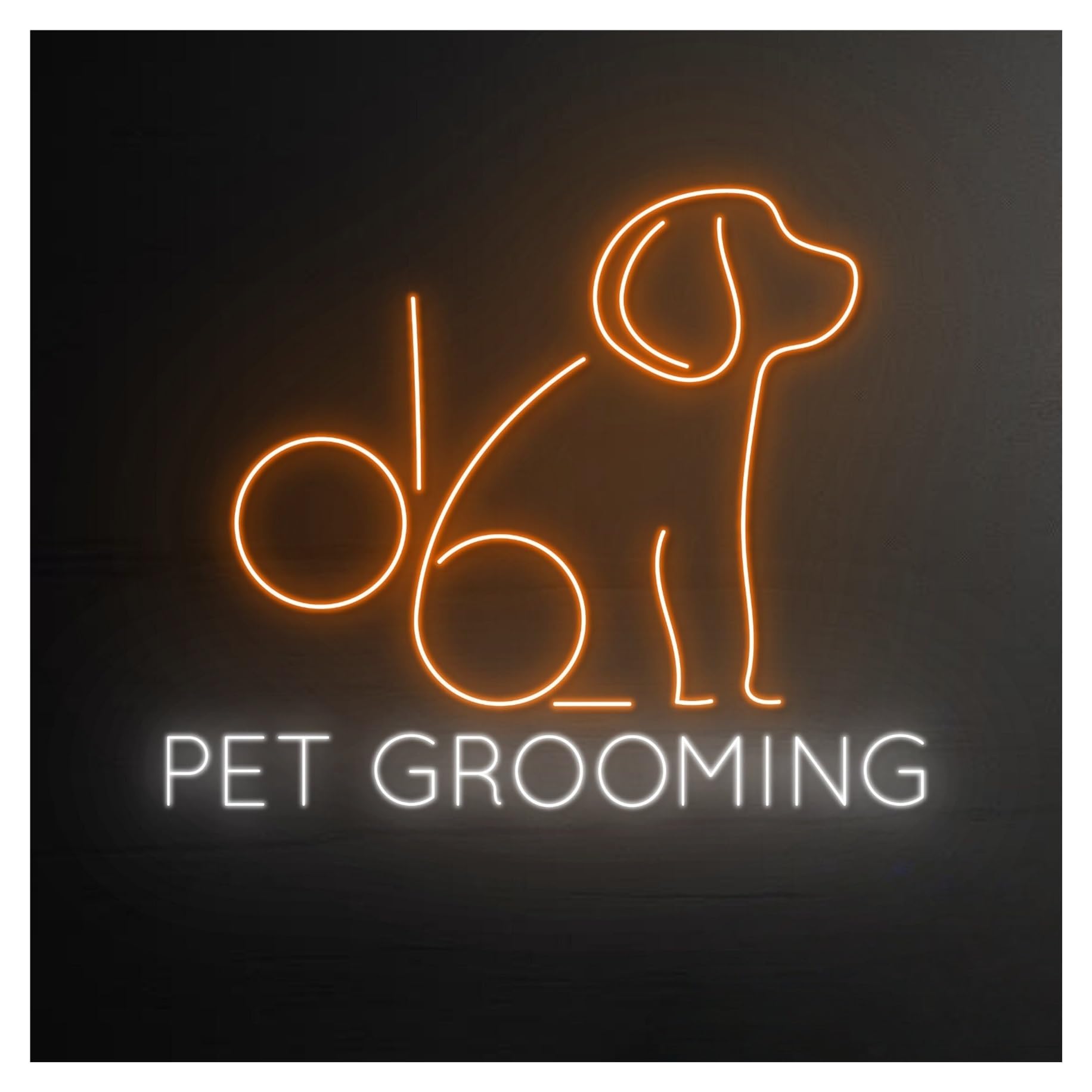 Hanging Art Neon Signs Pet Grooming Neon Sign LED Light Dimmable For Pets Groomings Shop Salon Store Spas Dog Room Home Hotel Wall Art Decor 45cm