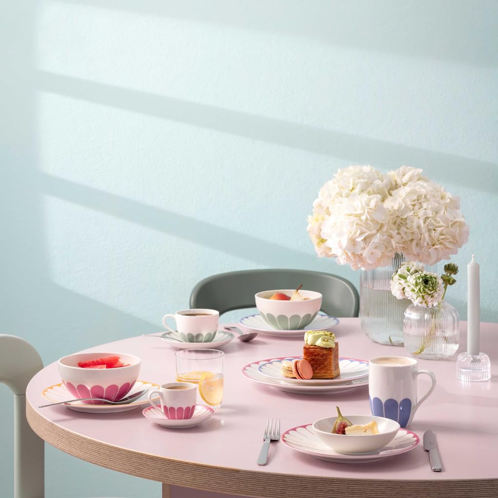 Villeroy & Boch - Fleur bleu talerz śniadaniowy niebieski, można myć w zmywarce i używać w mikrofalówce, talerz deserowy, talerzyk do śniadań, deserów i przekąsek, talerz do ciasta, porcelana Premium