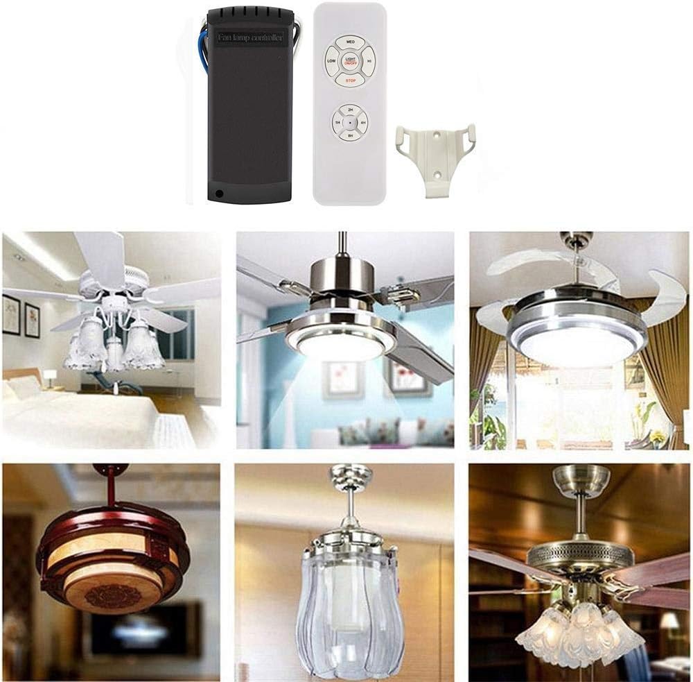 QIACHIP Universal 3 Speed Timing Ceiling Fan and Bulbs Remote Control with Mute