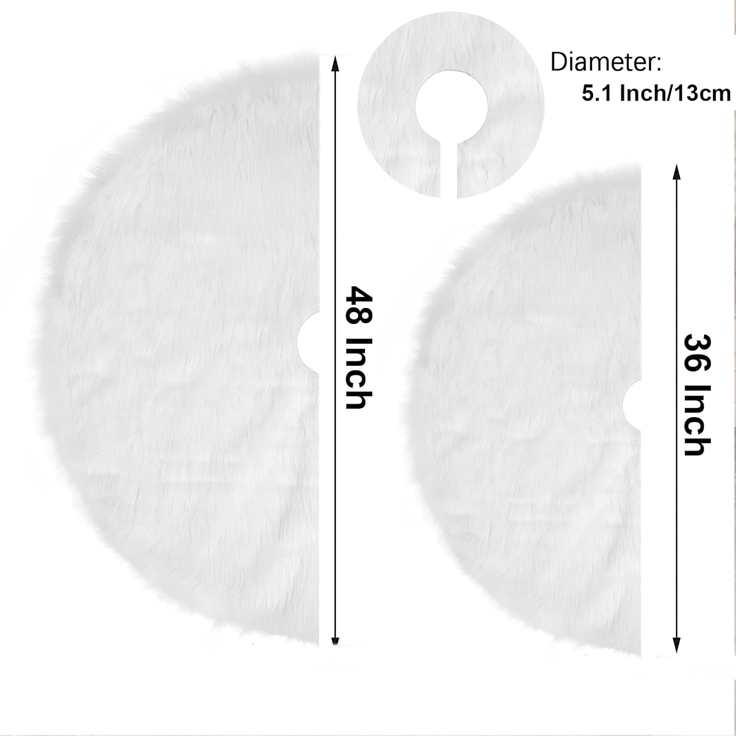 Buy White Christmas Tree Skirt, Tree Skirt Snow White Plush Velvet