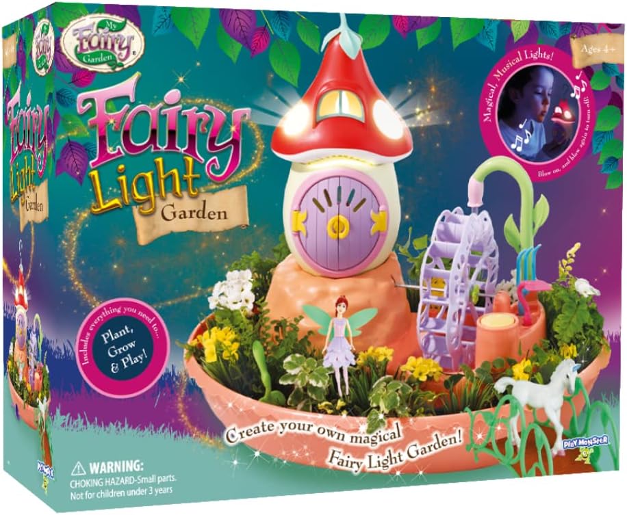 Light Garden - Grow Your Own Garden and Play Indoors Outdoors with This Magical Mushroom House and Fairy Unicorn Playset - for Kids Ages 4 and Up
