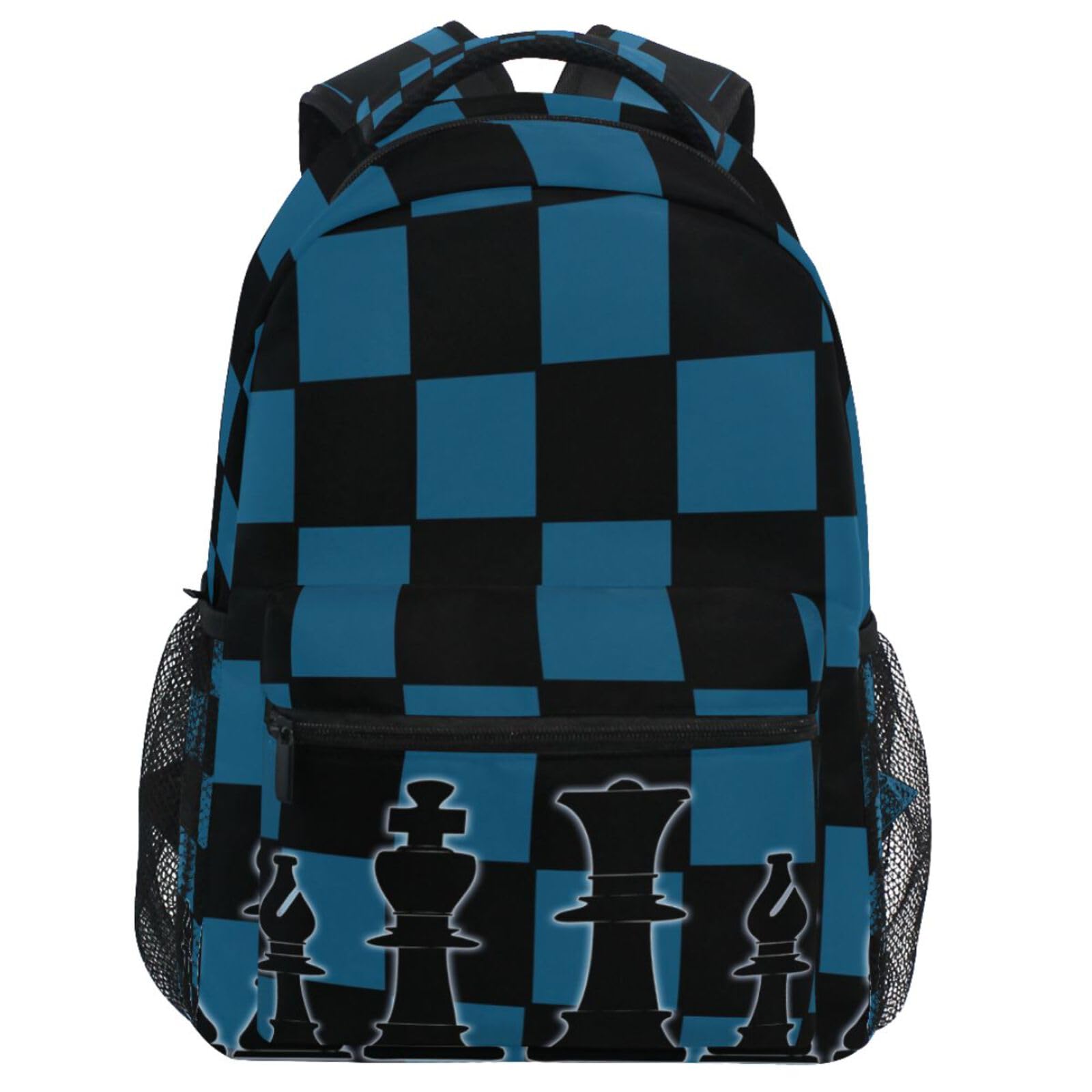 Oarencol Black Blue Chess Board Backpack Bookbag Daypack Travel Hiking Camping School Laptop Bag