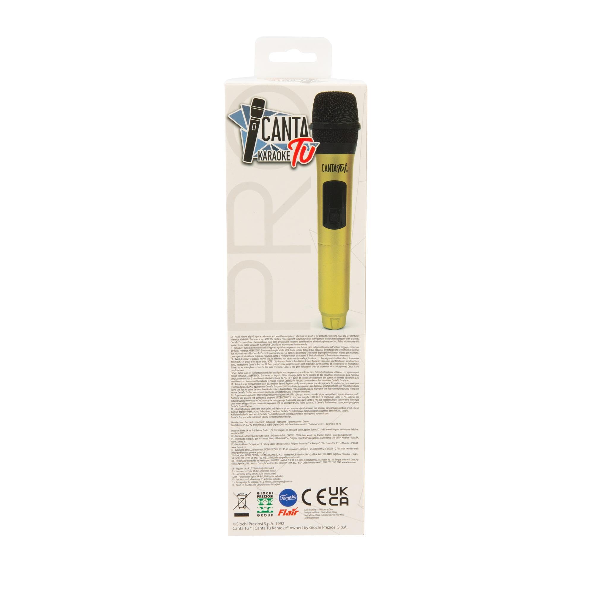 CANTA TU Tu Karaoke Microfono Wireless Pro 2023, Microfono Karaoke Senza Fili, Frequenza 2402MHz-2480MHz, 4 Colorazioni Disponibili, Compatibile PRO 2023, Ideale per Duetti, Oro