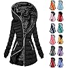 zubuaii Wintermantel Damen Warm Gefüttert Steppjacke Lange Elegant Damenmantel Langarm Winter Parka Jacke mit Kapuze Winterparka Mantel Winterjacke Bequemes Sportjacke Winddicht Outdoorjacke