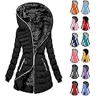 zubuaii Wintermantel Damen Warm Gefüttert Steppjacke Lange Elegant Damenmantel Langarm Winter Parka Jacke mit Kapuze Winterparka Mantel Winterjacke Bequemes Sportjacke Winddicht Outdoorjacke