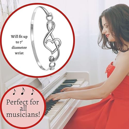 Miniatura 4 de Pulsera musical Regalo para músicos Joyas musicales para mujer, Metal