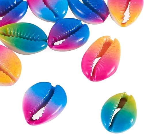 Vista 37 de Cheriswelry 50 cuentas de concha galvanizadas, conchas de cauri en espiral, conchas de mar, verano, playa, cuentas espaciadoras sueltas