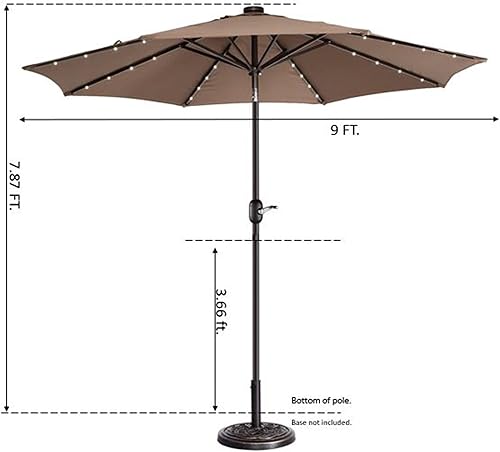 Miniatura 9 de 9-Foot LED Outdoor Patio Umbrella