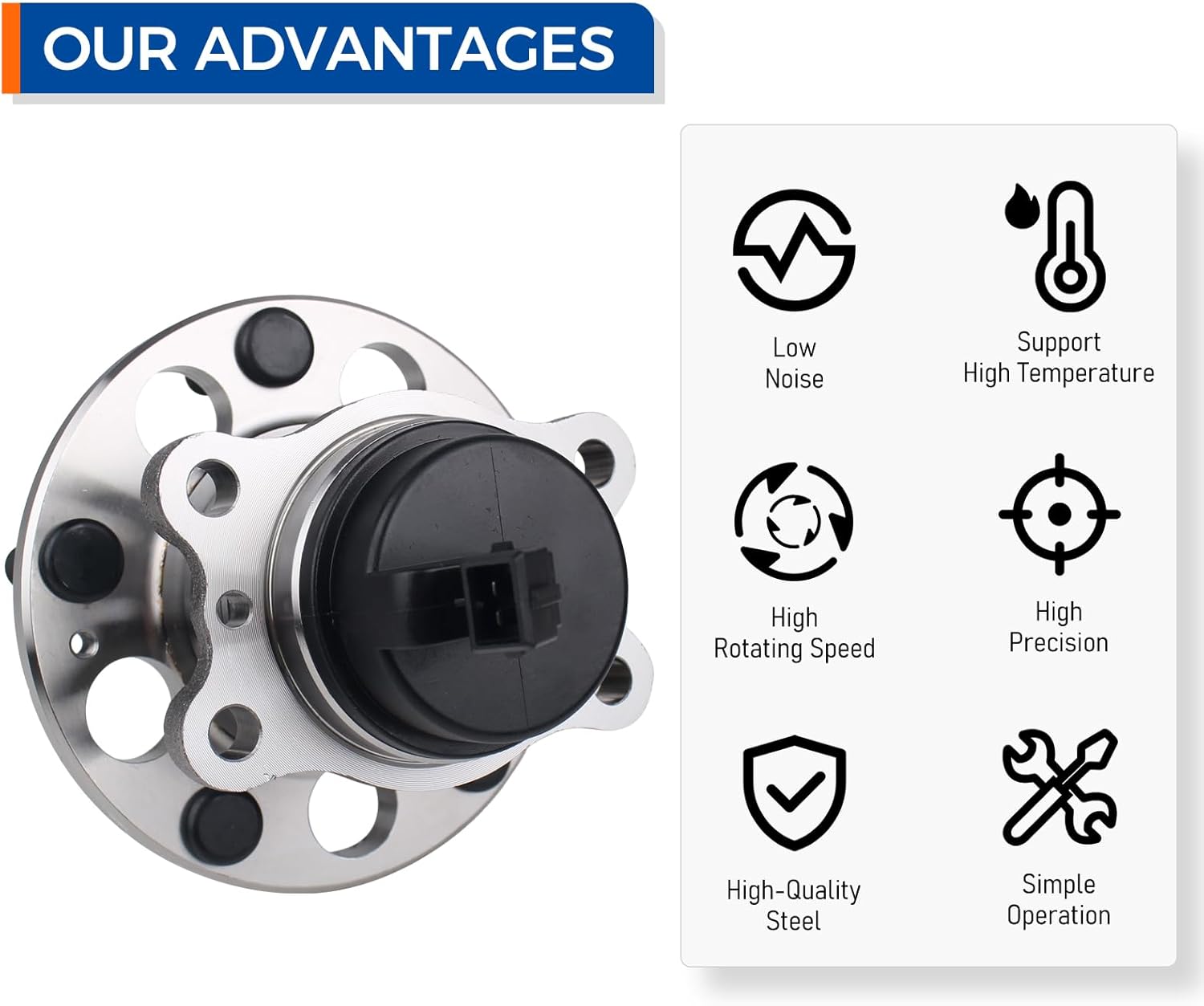PAROD 512495 Wheel Hub & Bearing Assembly Fit for 2014-2019 Kia Soul, 2015-2019 Kia Soul EV w/ABS Rear Left and Right
