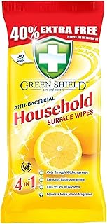 Large Antibacterial Household Surface Cleaning Wipes, Lemon, 70 Count
