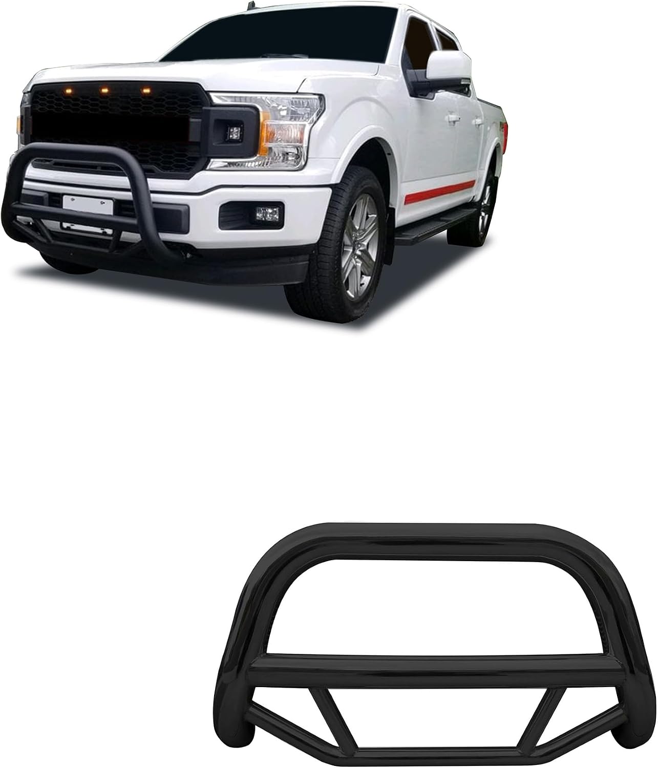 Black Horse Max Bull Bar No Skid Plate Black Compatible with 03-17 Ford Expedition/ Lincoln Navigator|04-26 Ford F-150-MBB-FOE2011