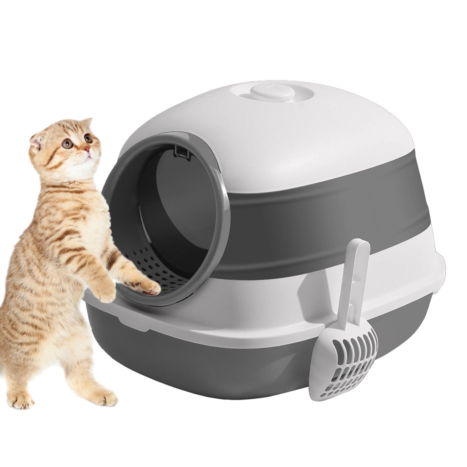 Arenero para Gatos Cerrado: Moderno arenero Espacioso con capó | Bandeja de para Gatos Extra Grande Cubierta para Gatos Grandes, solución fácil de Limpiar