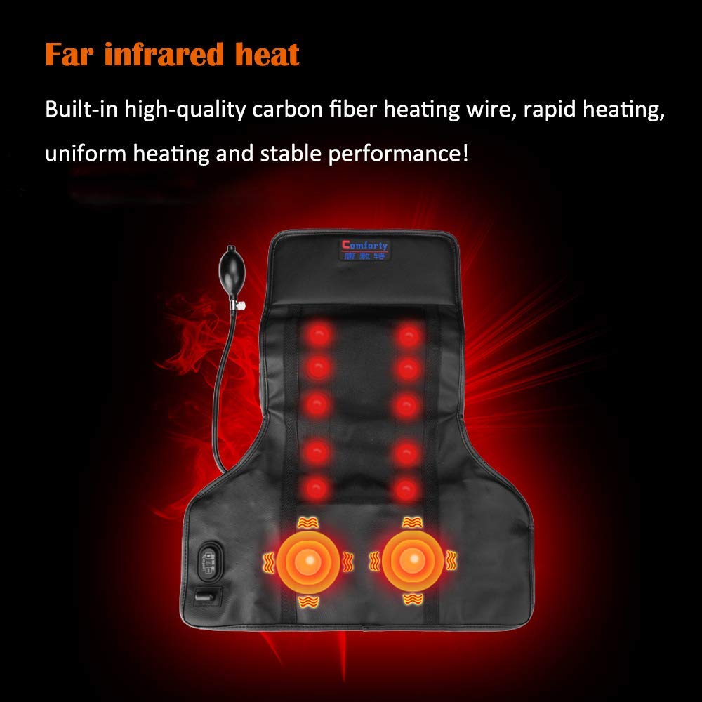 Cuscino massaggio risCaldato spalla e collo, cuscino massaggio riscaldamento (7 modi + 3 velocità + 10 magneti),Black,Intelligent