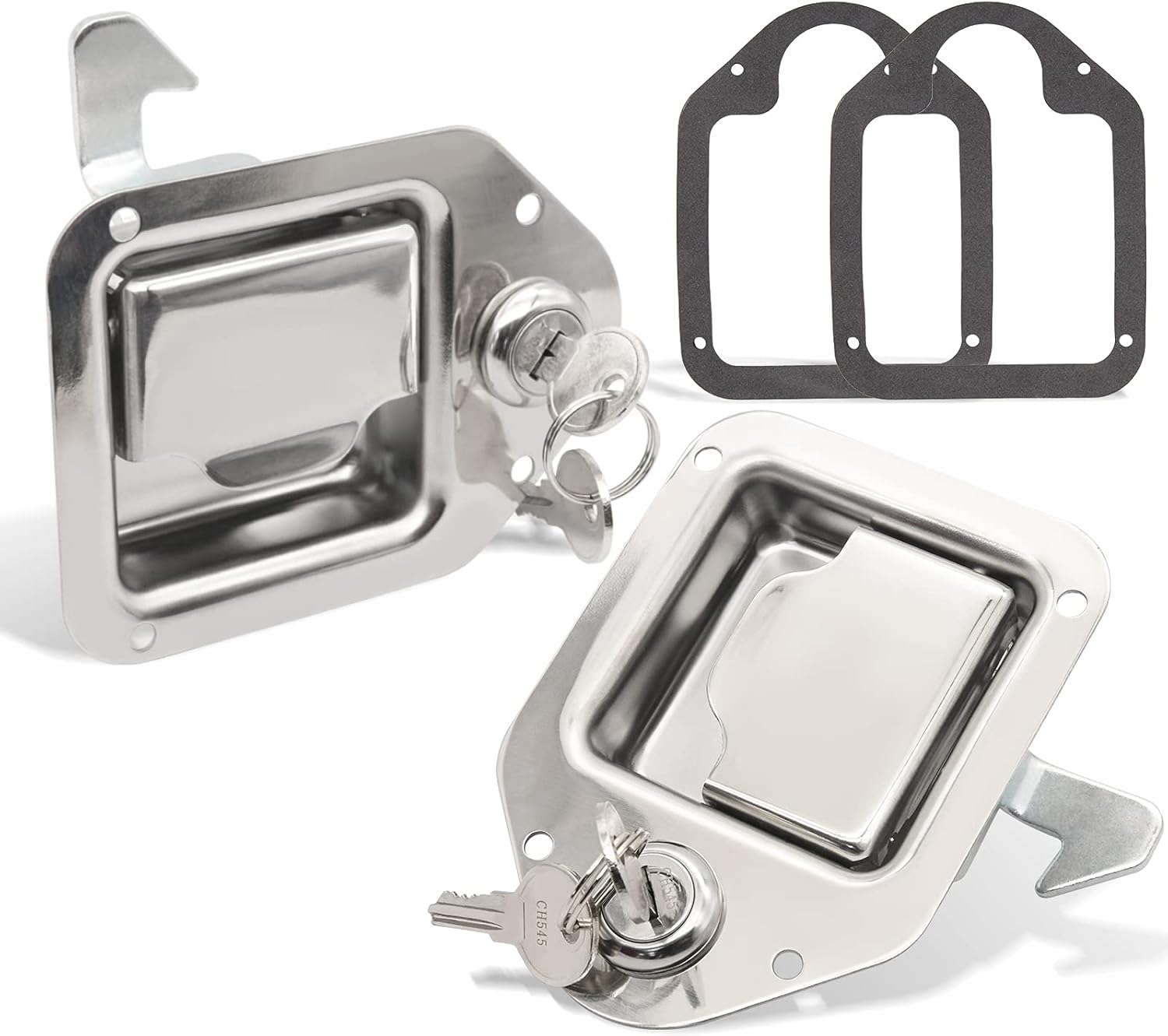Tool Box Replacement Latch,2 Stainless Steel Truck Tool Box Latch Paddle Lock Replacement Handle 4-3/8inch x 3-1/4inch Paddle Key